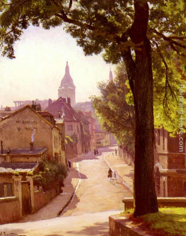 La Rue De L'abreuvoir A Montmartre painting - Alfred Renaudin La Rue De L'abreuvoir A Montmartre art painting